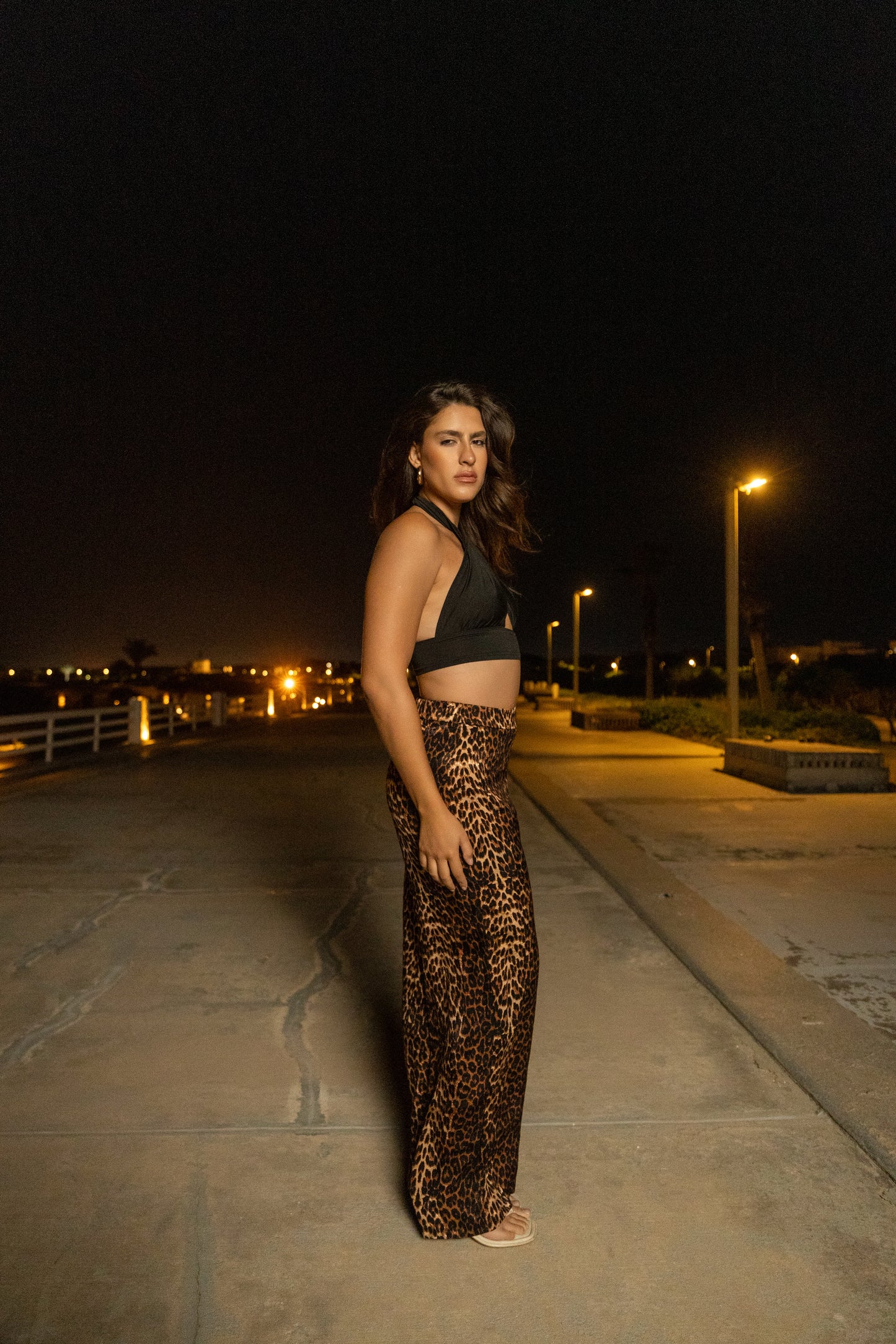 Satin Pant ( Leopard print)