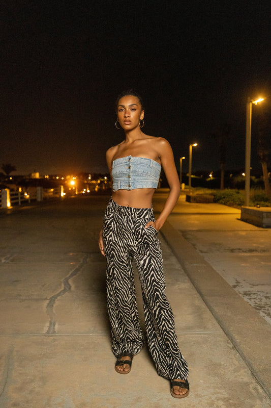 Satin Pant ( Zebra Print)