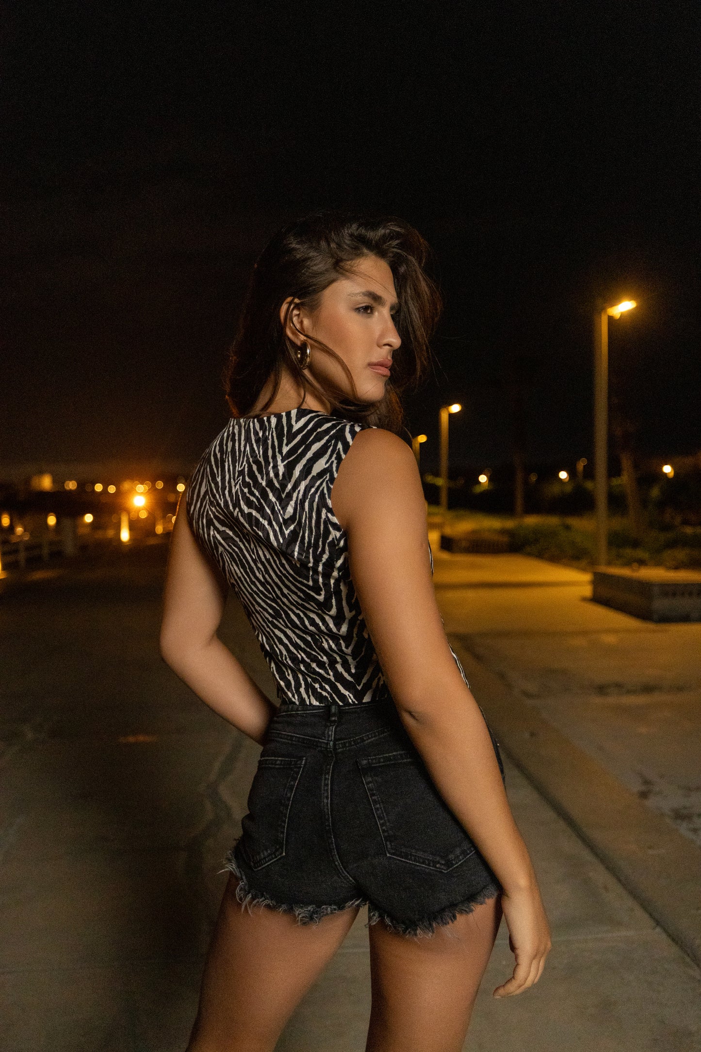 Satin vest ( Zebra Print)